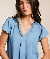 Flowy Chambray Top