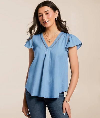 Flowy Chambray Top