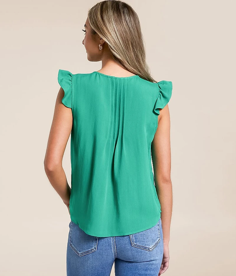 Ruffle Front Tie Top