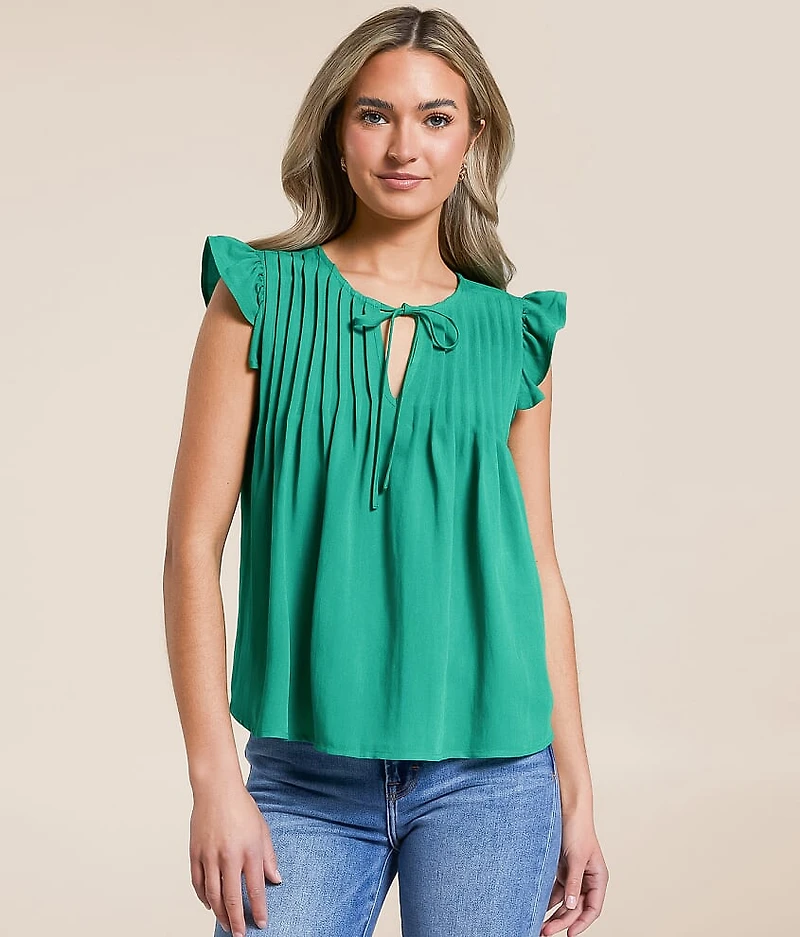 Ruffle Front Tie Top
