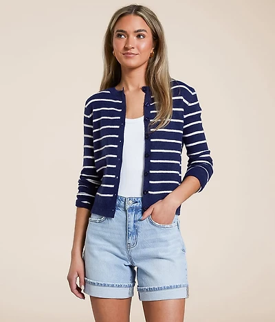 Striped Cardigan Sweater