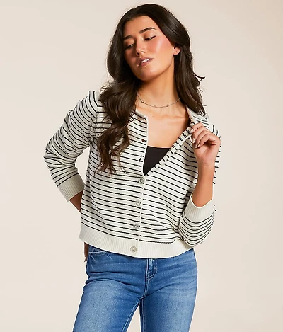 Striped Cardigan Sweater