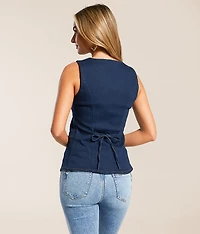 Square Neck Denim Tank Top