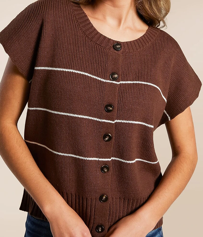 Striped Boxy Sweater Vest