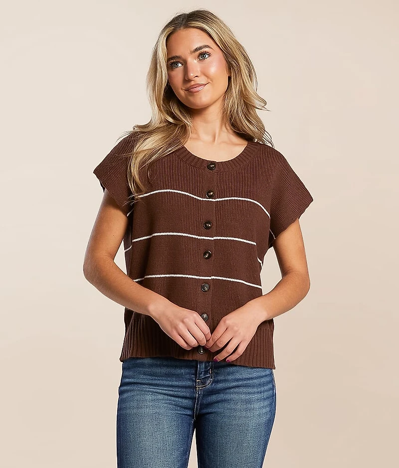 The Workshop Striped Boxy Sweater Vest