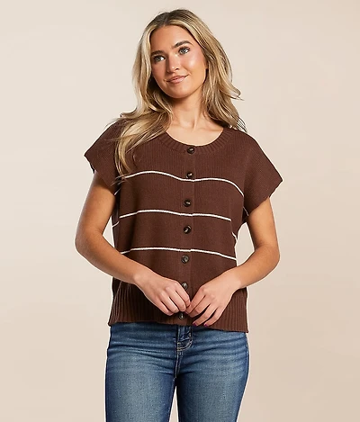 The Workshop Striped Boxy Sweater Vest