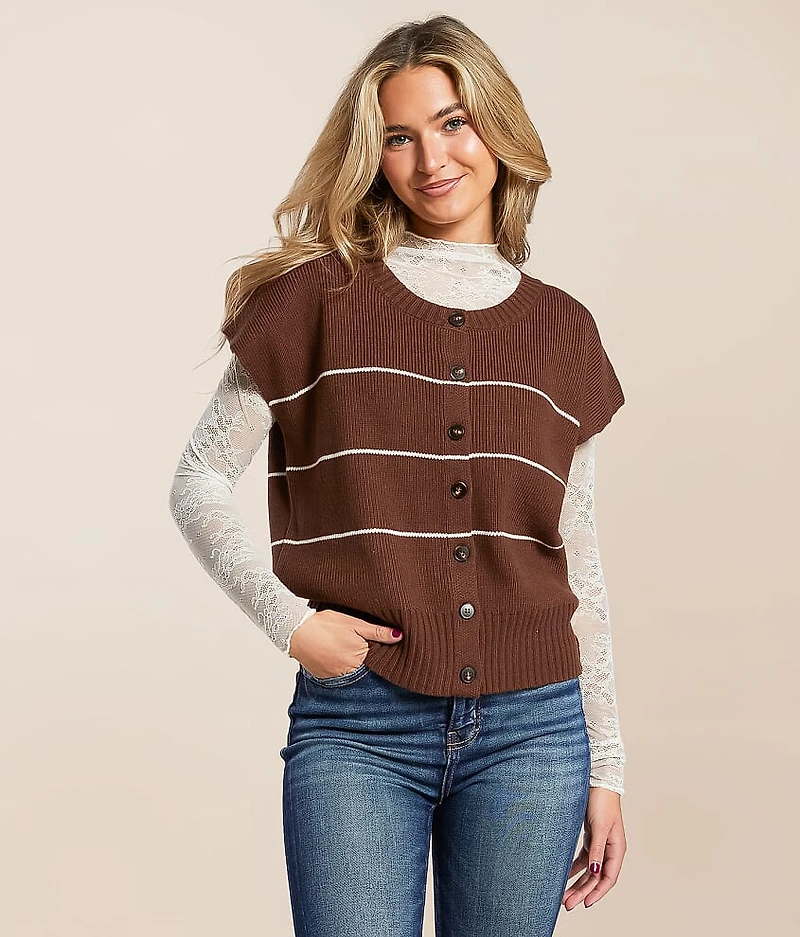 Striped Boxy Sweater Vest
