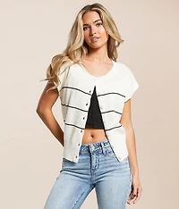 Striped Boxy Sweater Vest