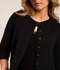 Boxy Cropped Cardigan Sweater