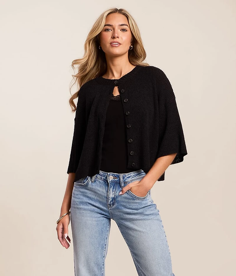 Boxy Cropped Cardigan Sweater