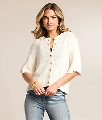Boxy Cropped Cardigan Sweater
