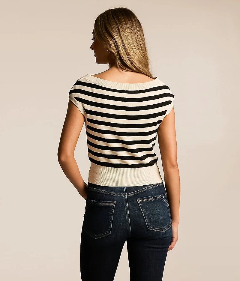 Striped Boatneck Top