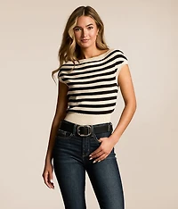 Striped Boatneck Top
