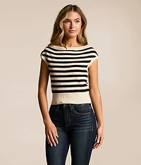 Striped Boatneck Top