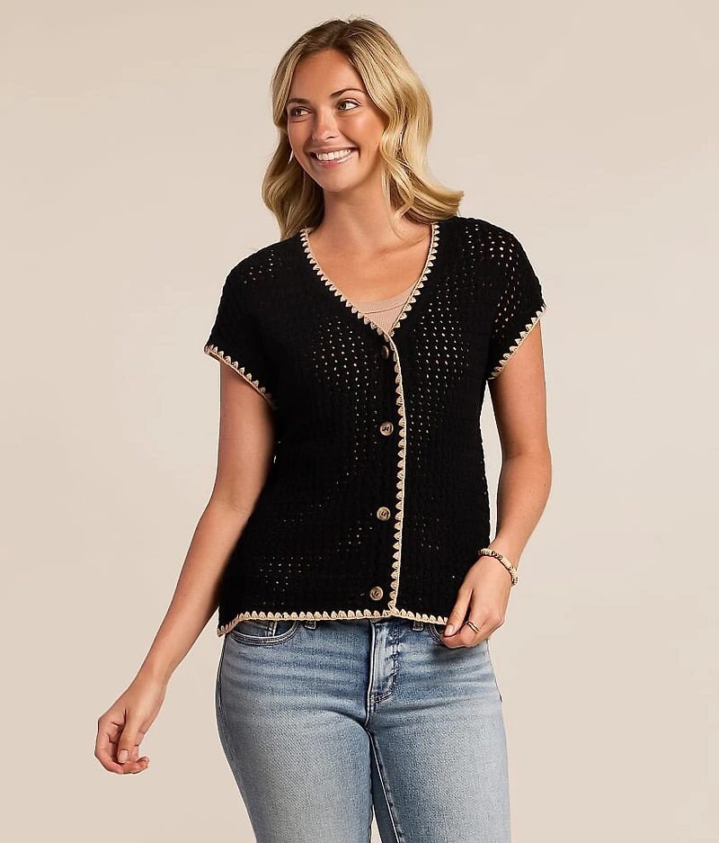 Whipstitch Cardigan Sweater