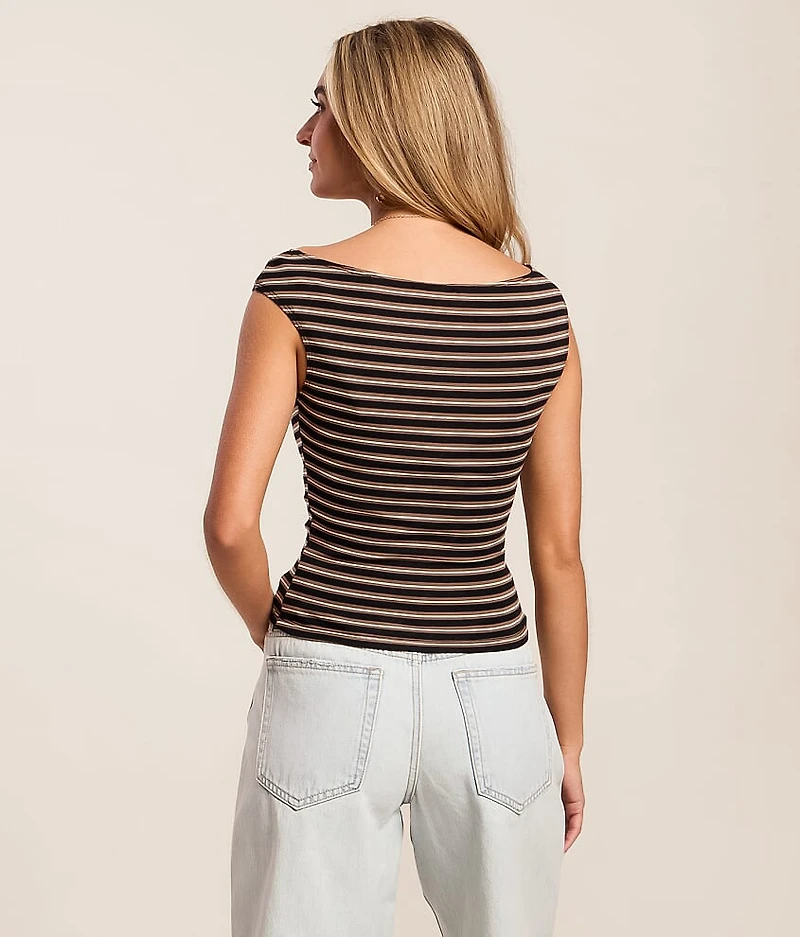 Striped Boatneck Tank Top