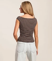 Striped Boatneck Tank Top
