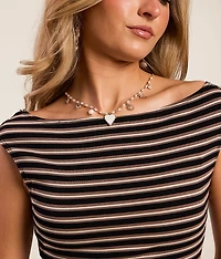 Striped Boatneck Tank Top