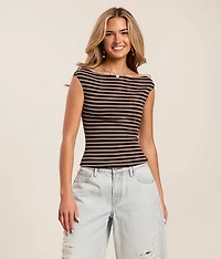 Striped Boatneck Tank Top