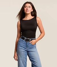 Boatneck Ruched Tank Top