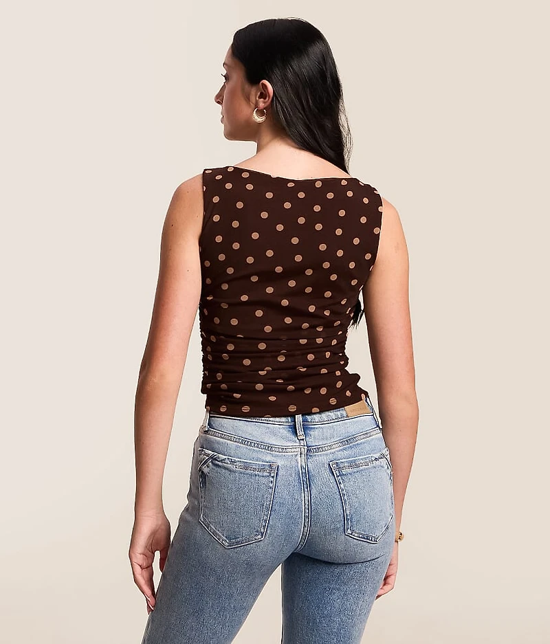 Polka Dot Mesh Top