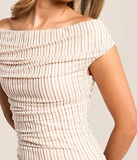 Off The Shoulder Mesh Top