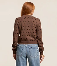 Polka Dot Cardigan Sweater
