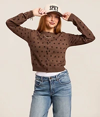 Polka Dot Cardigan Sweater