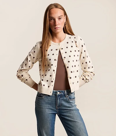 Polka Dot Cardigan Sweater