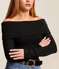 Off The Shoulder Cropped Sweater