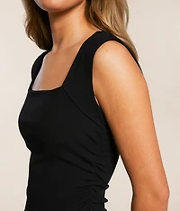 Ruched Square Neck Tank Top
