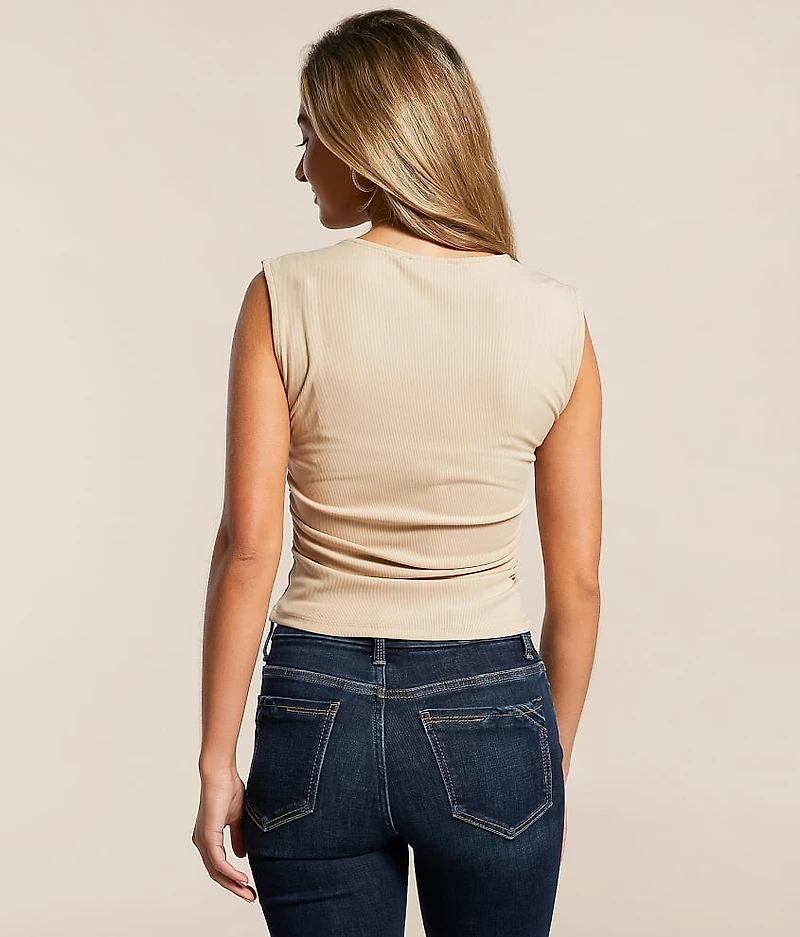 Ruched Square Neck Tank Top