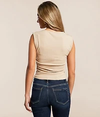 Ruched Square Neck Tank Top