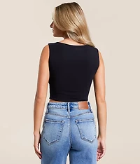 Studio Asymmetrical Cropped Tank Top
