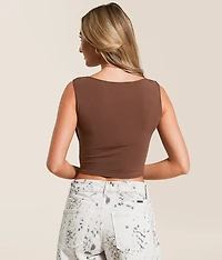 Studio Asymmetrical Cropped Tank Top