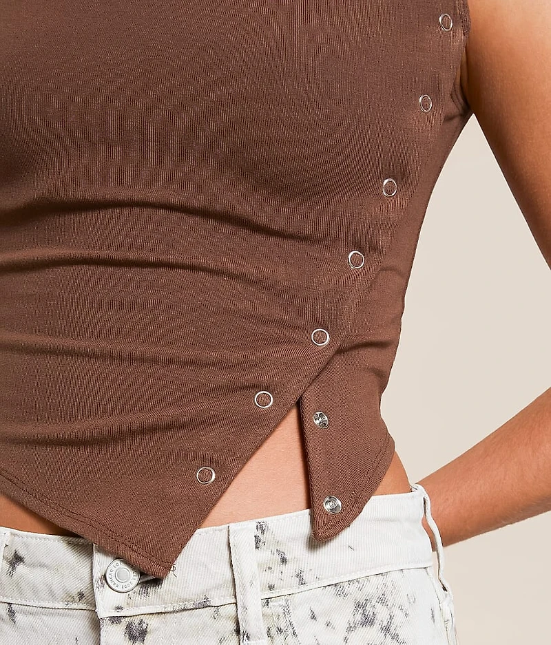 Studio Asymmetrical Cropped Tank Top