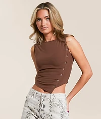 Studio Asymmetrical Cropped Tank Top