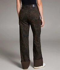 Billie Cheetah Wide Leg Stretch Jean