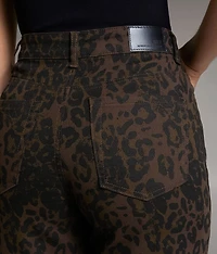 Billie Cheetah Wide Leg Stretch Jean
