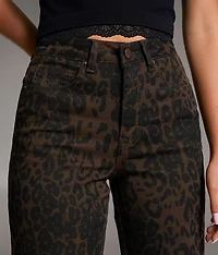 Billie Cheetah Wide Leg Stretch Jean