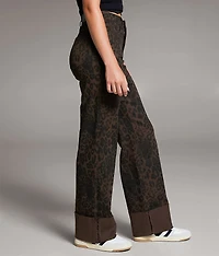 Billie Cheetah Wide Leg Stretch Jean