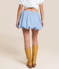 Gingham Bubble Mini Skirt