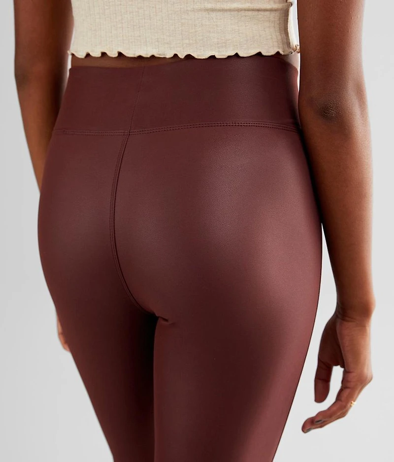 High Rise Faux Leather Stretch Legging
