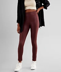 High Rise Faux Leather Stretch Legging