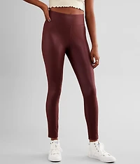 High Rise Faux Leather Stretch Legging