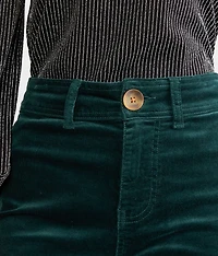 High Rise Cropped Wide Leg Corduroy Pant