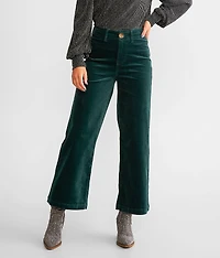 High Rise Cropped Wide Leg Corduroy Pant