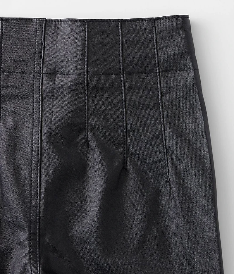 Girls - Faux Leather High Rise Flare Pant