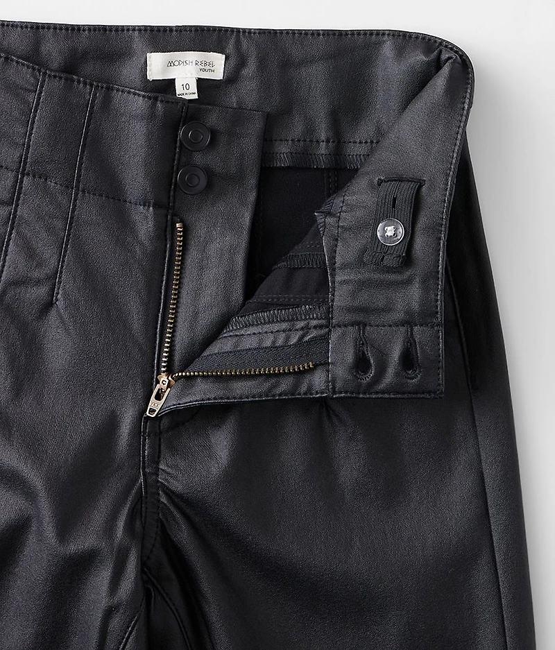 Girls - Faux Leather High Rise Flare Pant