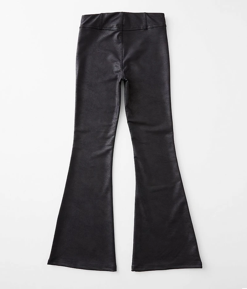 Girls - Faux Leather High Rise Flare Pant